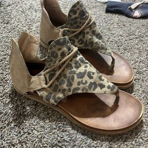 Very G Leopard Print Flats with Tan Accents